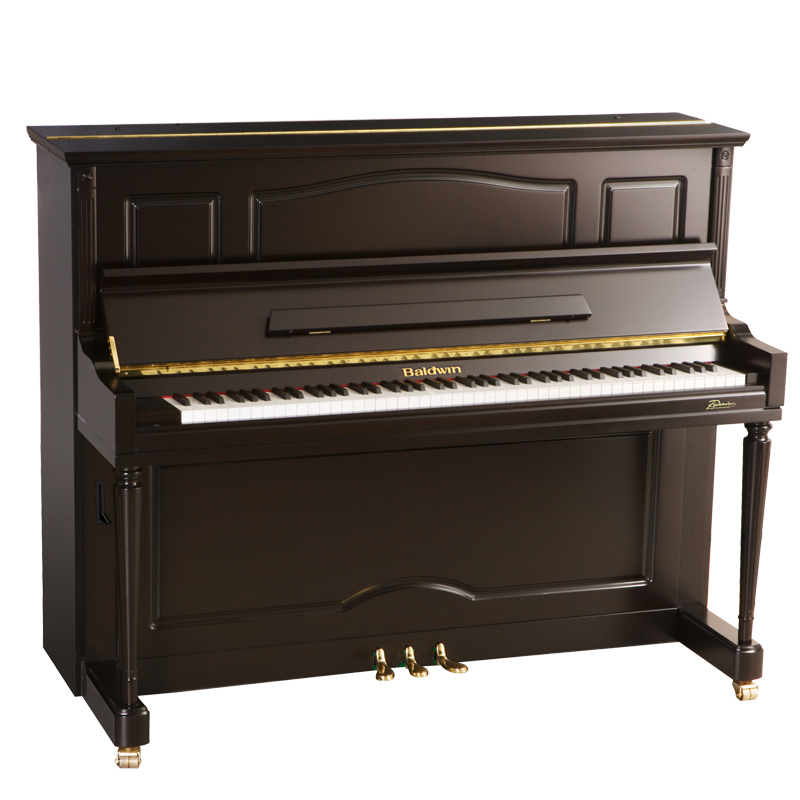 鲍德温钢琴bp1-chy 美国baldwin钢琴哑光棕色 高120cm