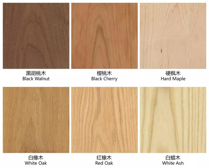 北美进口木材纹理与颜色对比