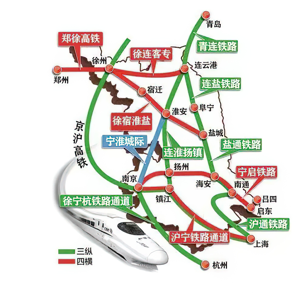 江苏省高铁交通网络图