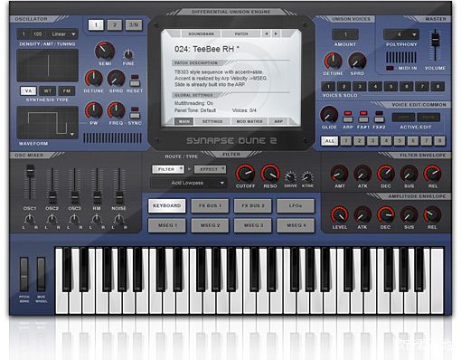 synapse audio dune 2.5 pc mac 顶级edm 沙丘电音合成器 原厂加扩展