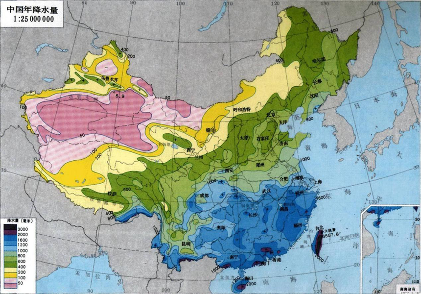 中国干湿分布与年降水分布基本一致