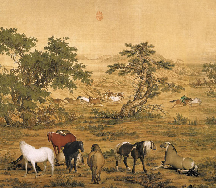 中国十大传世名画之《百骏图》_品迹