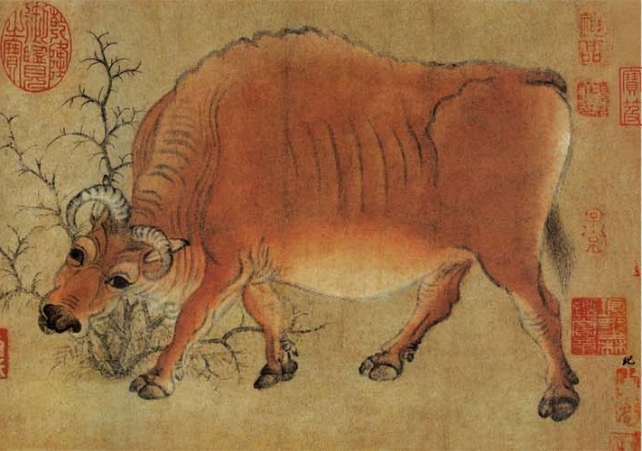 中国十大传世名画之《五牛图》_品迹