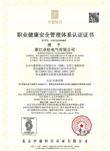 職業(yè)健康安全管理體系證書(shū)