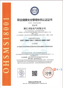 職業(yè)健康安全管理體系認(rèn)證證書(shū)