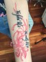 洗纹身论坛：贵州女孩祛除手臂纯红色花遮盖图片视频记录！