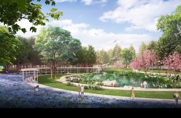 現(xiàn)代中央公園景觀效果圖