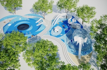 現(xiàn)代口袋公園效果圖