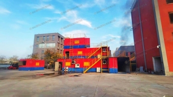 浙江某消防大型集装箱烟火特性训练项目完工