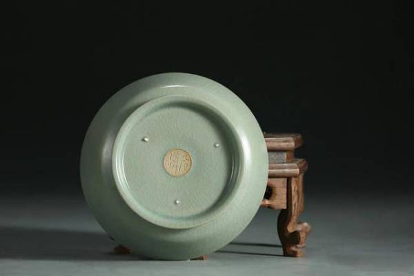 宋時代 汝窯 古陶瓷器 北宋元祐元年汝窑双凤耳花口瓶仿宋代古瓷器古董古玩老瓷器摆设品