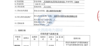 自貢市大西南電力器材制造有限公司自行監測方案