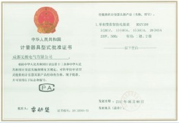 DDZY199型批準(zhǔn)證書(shū)