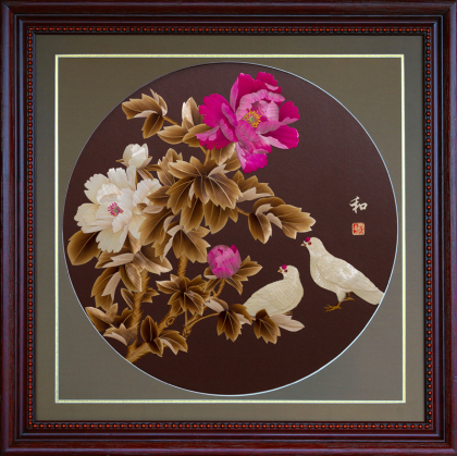 袁月英大师作品麦草画-《和》