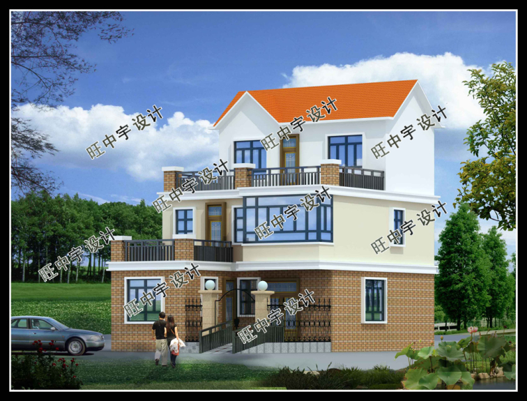 三层带露台新农村别墅自建房设计