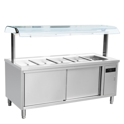 保温售饭台系列带玻璃罩保温售饭台配加热器