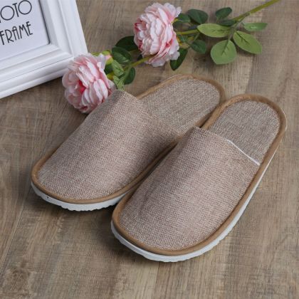 星级酒店宾馆防滑全包麻布拖鞋 客房一次性用品 麻布透气厂家批发定制