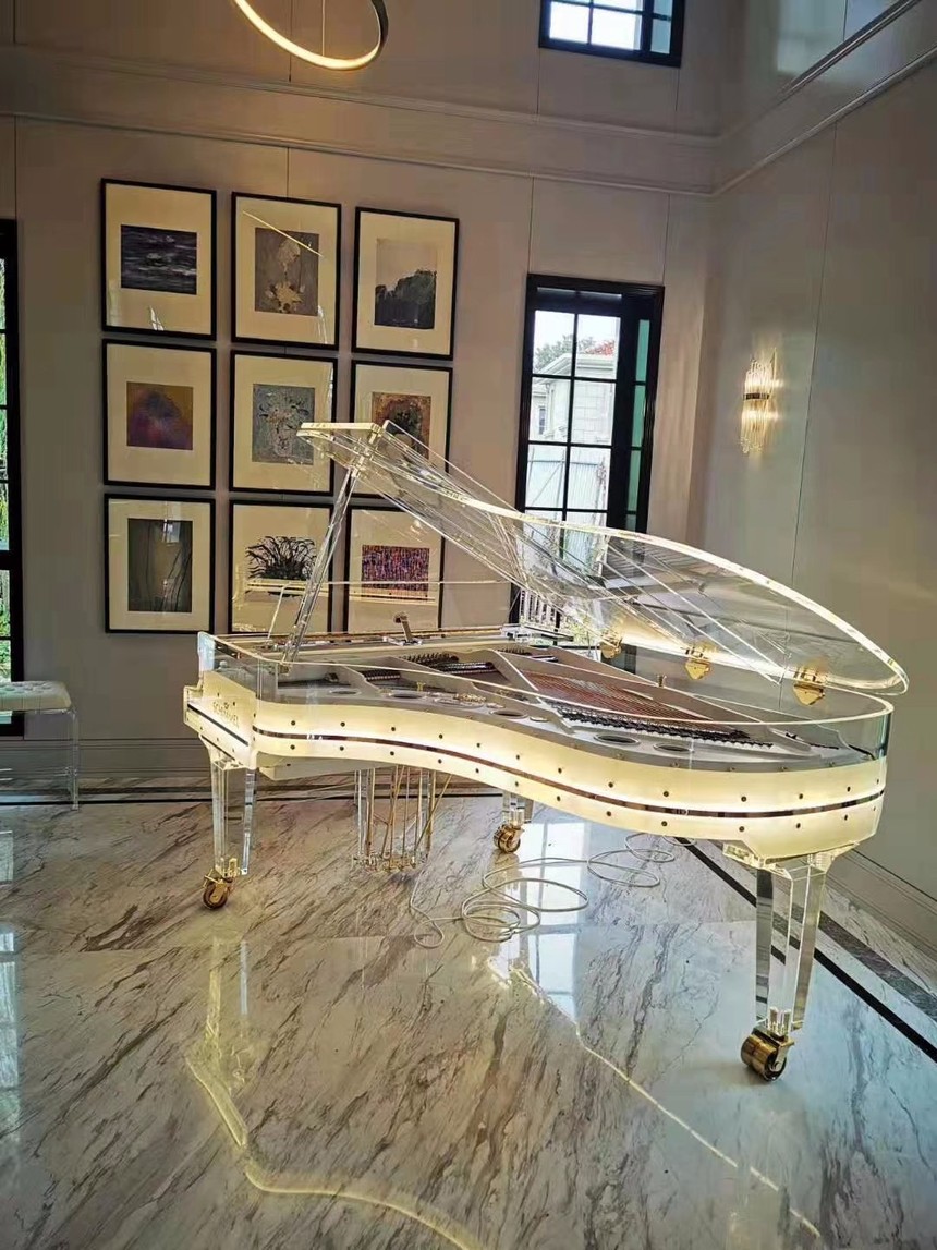 水晶钢琴,透明钢琴,三角钢琴