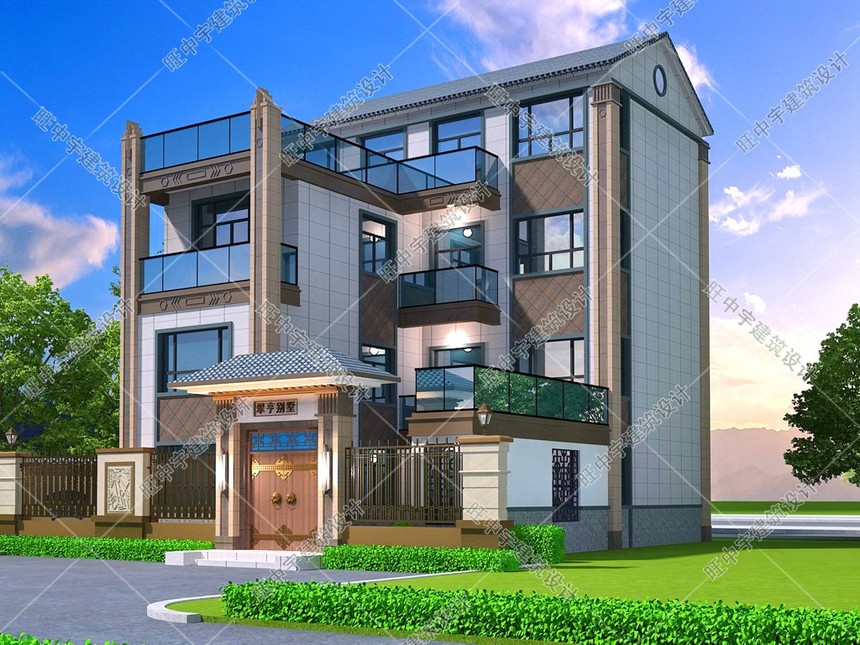 農村自建新中式別墅效果圖 農村自建新中式別墅效果圖