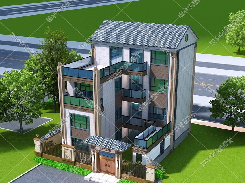 農村自建新中式別墅效果圖 農村自建新中式別墅效果圖