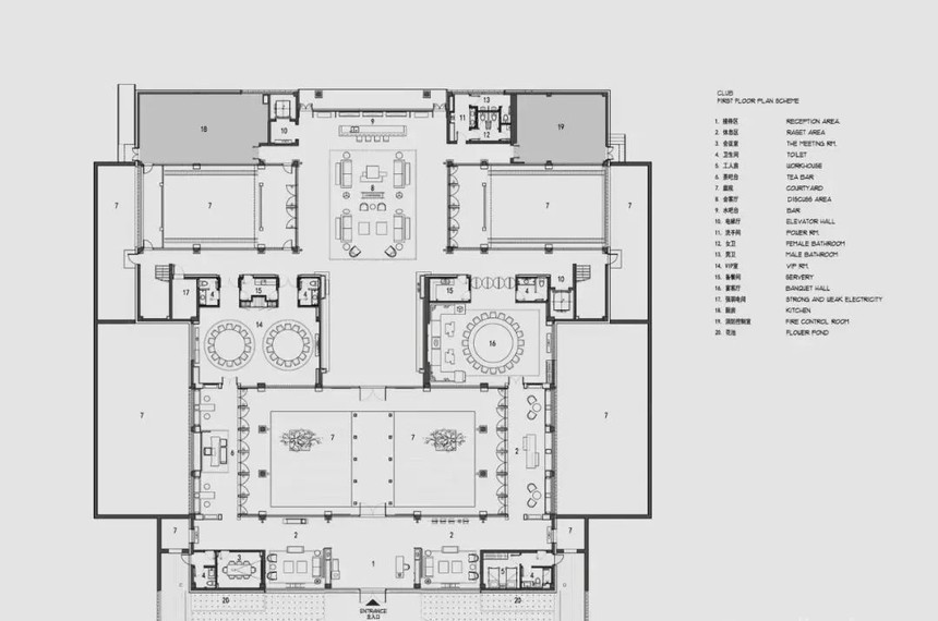 "有仪式感的中式庭院" 南通如苑 · 四水归堂 | pcd品仓设计平面图