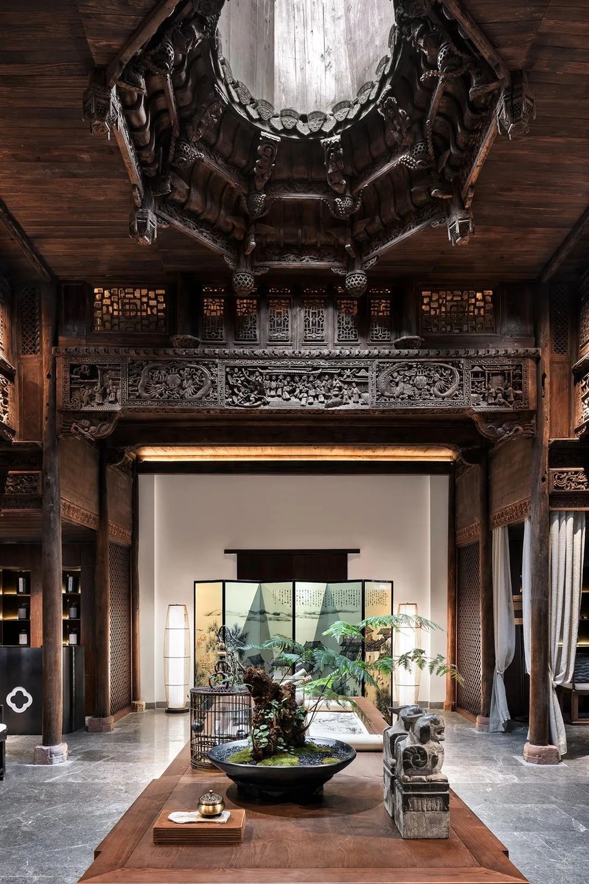 设计素材  商业commerce 会所设计 一座徽式百年古宅,带着古朴厚重的