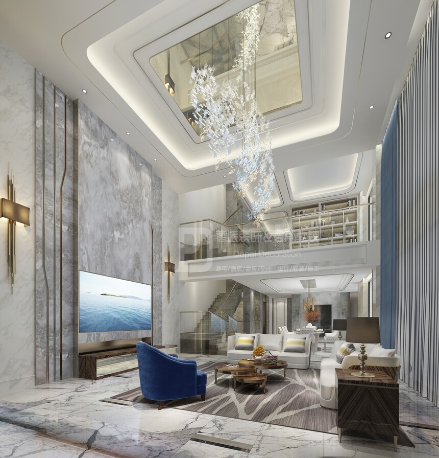 深圳豪宅软装星河丹堤复式500㎡现代风格