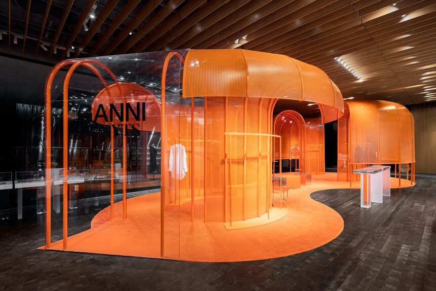 霓虹橙色,材料和色彩的完美碰撞,来自首尔的多品牌商店xyts门店设计.