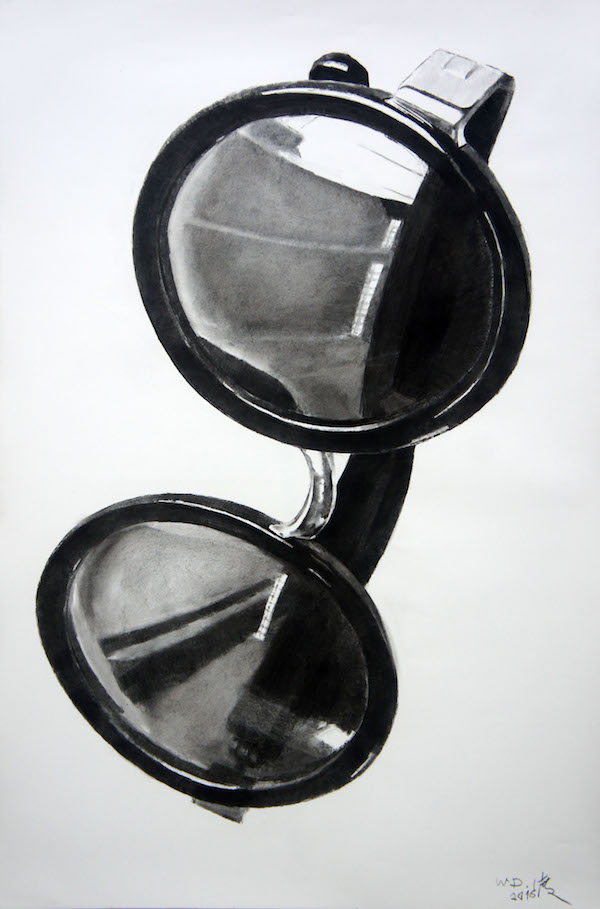 王度Wang Du，物品七號Object No.7,，硅膠及種植毛發(fā)框,、木炭紙本silica gel frame with implanted hair, charcoal on paper,，160×110×12cm，2016.jpg