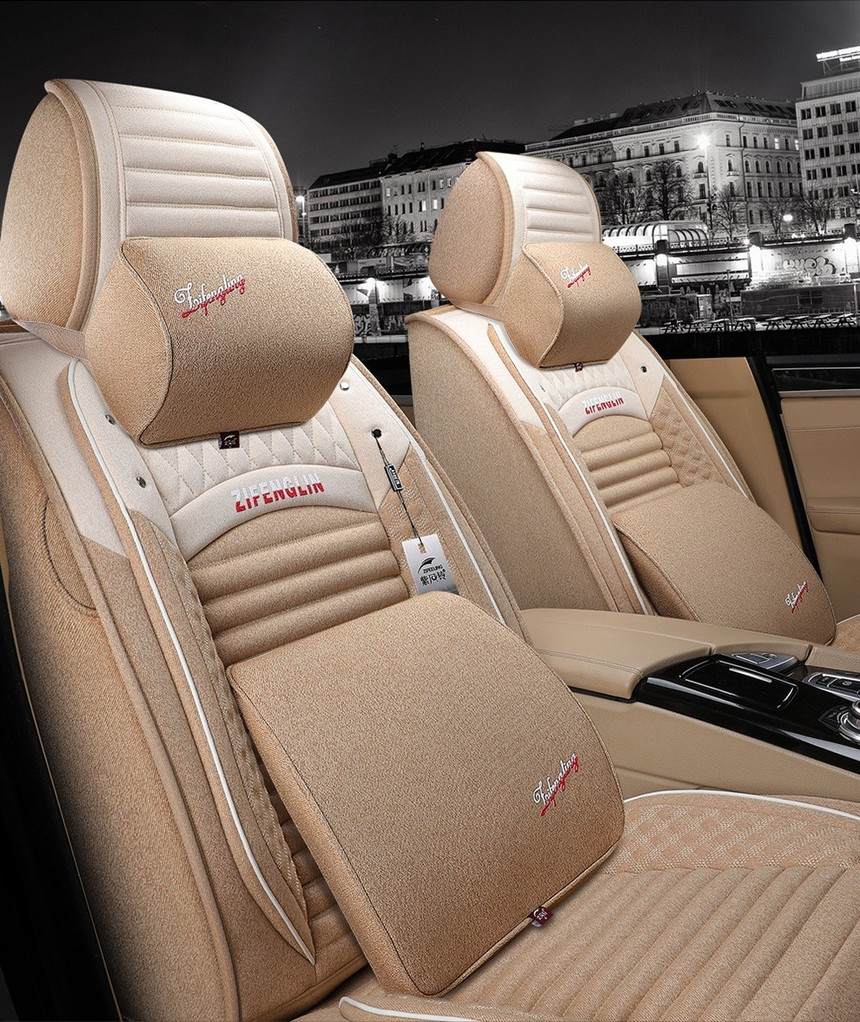 汽车坐垫四季适用本田crv雅阁xrv凌派锋范亚麻全包冬季通用座套