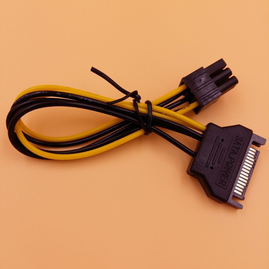 深圳线材厂做sata15p转6p显卡反向电源转接线现货6pin显卡电源线