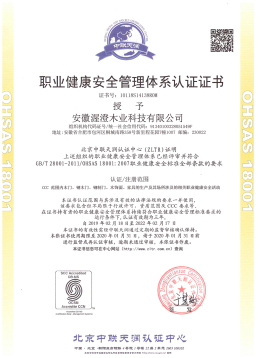 職業(yè)健康安全管理體系認(rèn)證證書