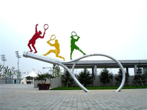 不锈钢运动员雕像体育主题雕塑