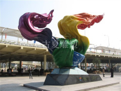 城市廣場不銹鋼油漆雕塑