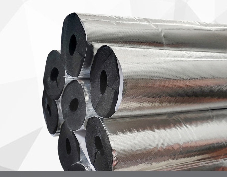 橡塑管开口自粘橡塑保温棉水管防冻加厚隔热材料室外管道太阳能铝箔管