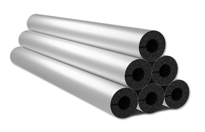 橡塑管开口自粘橡塑保温棉水管防冻加厚隔热材料室外管道太阳能铝箔管