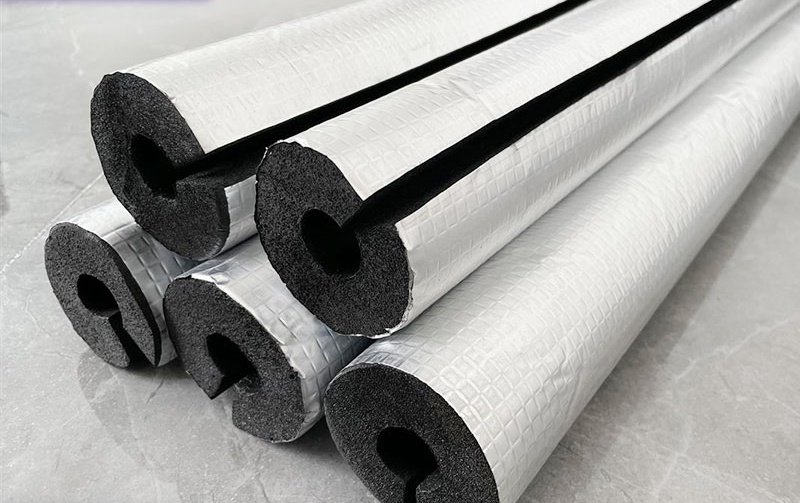 开口自粘铝箔橡塑管套太阳能防冻加厚阻燃隔热棉水管保温管套-(厂家