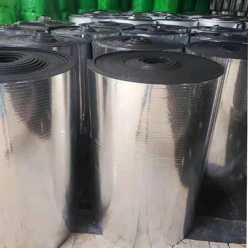 橡塑板保温棉隔热棉自粘铝箔室内屋顶楼顶防火管道墙体降噪隔音-(厂家