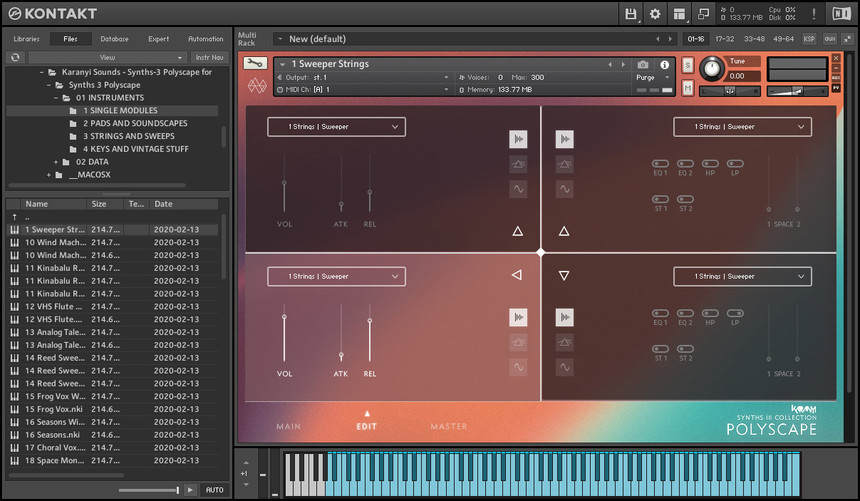 karanyisoundssynths3polyscapeforkontakt环境铺地pad