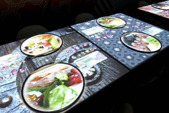 创意餐厅桌面互动投影