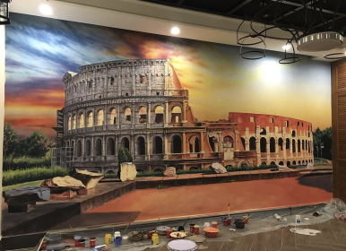 陕西墙绘-墙体彩绘-室内墙绘价格-西安墙体彩绘-停车位涂鸦彩绘-陕西