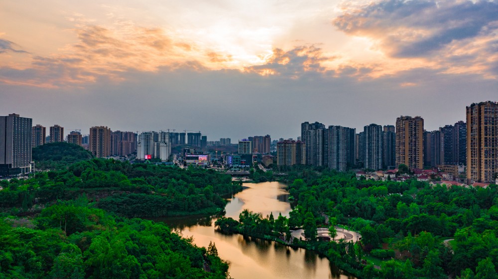 航拍自贡之航拍南湖