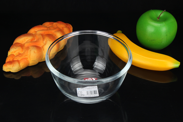 青苹果钢化玻璃碗加厚透明圆形小号饭碗汤