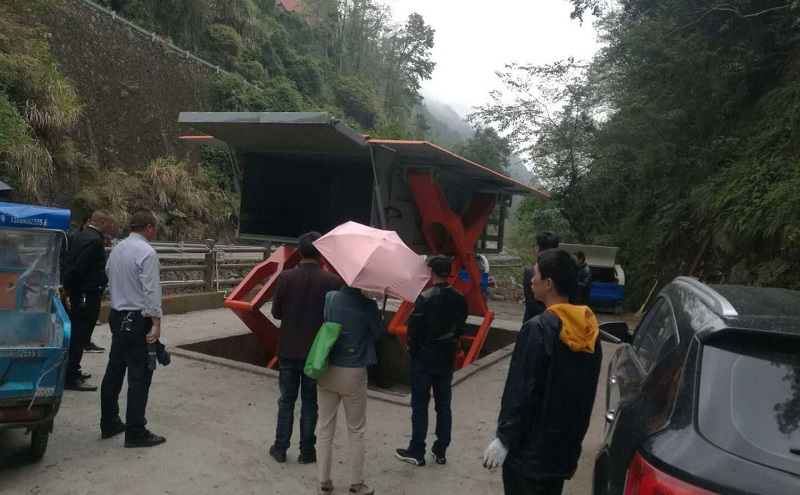 温州文成县百丈?T景区地埋式垃圾站现场 温州文成县百丈?T景区地埋式垃圾站现场