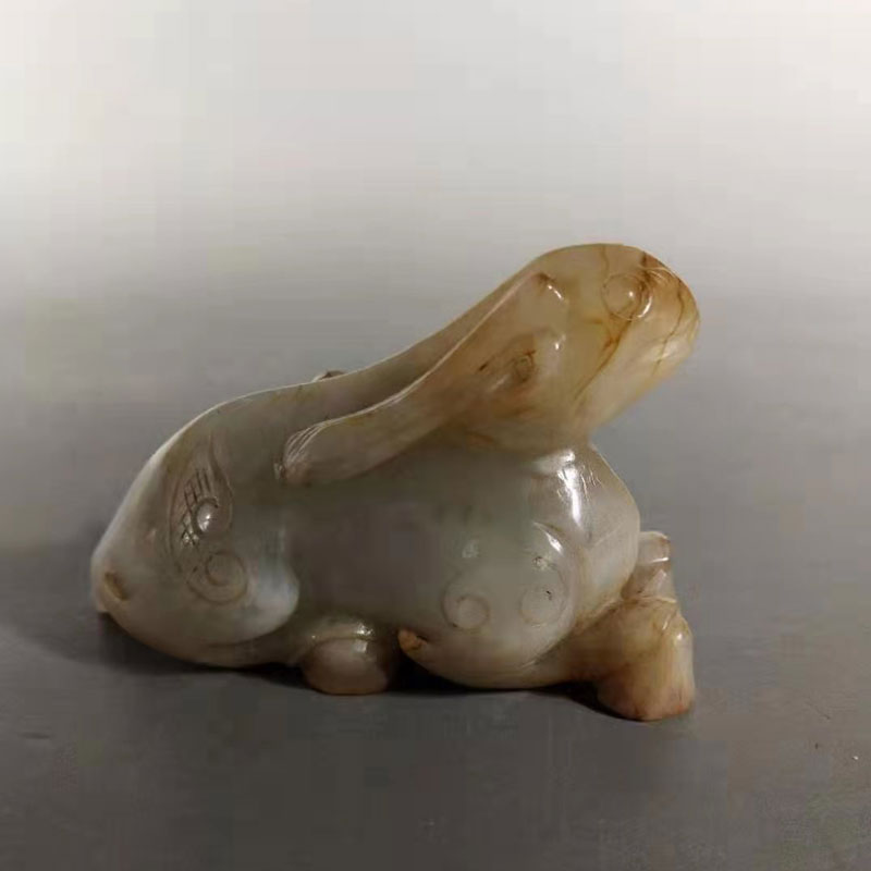 元代和田白玉吼兽