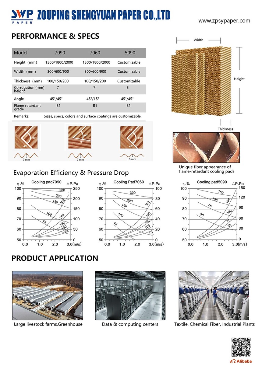 Flame retardant paper cooling pad
