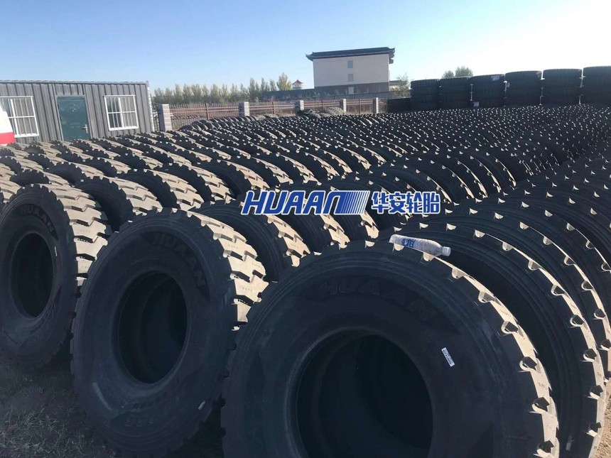 Huaan tire in mining warehouse