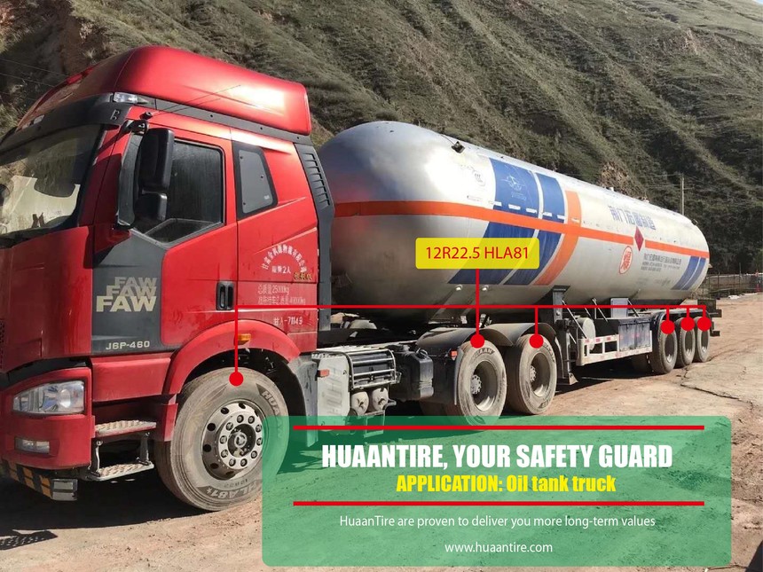 Huaan tire 12R22.5 HLA81 for oil tank truck