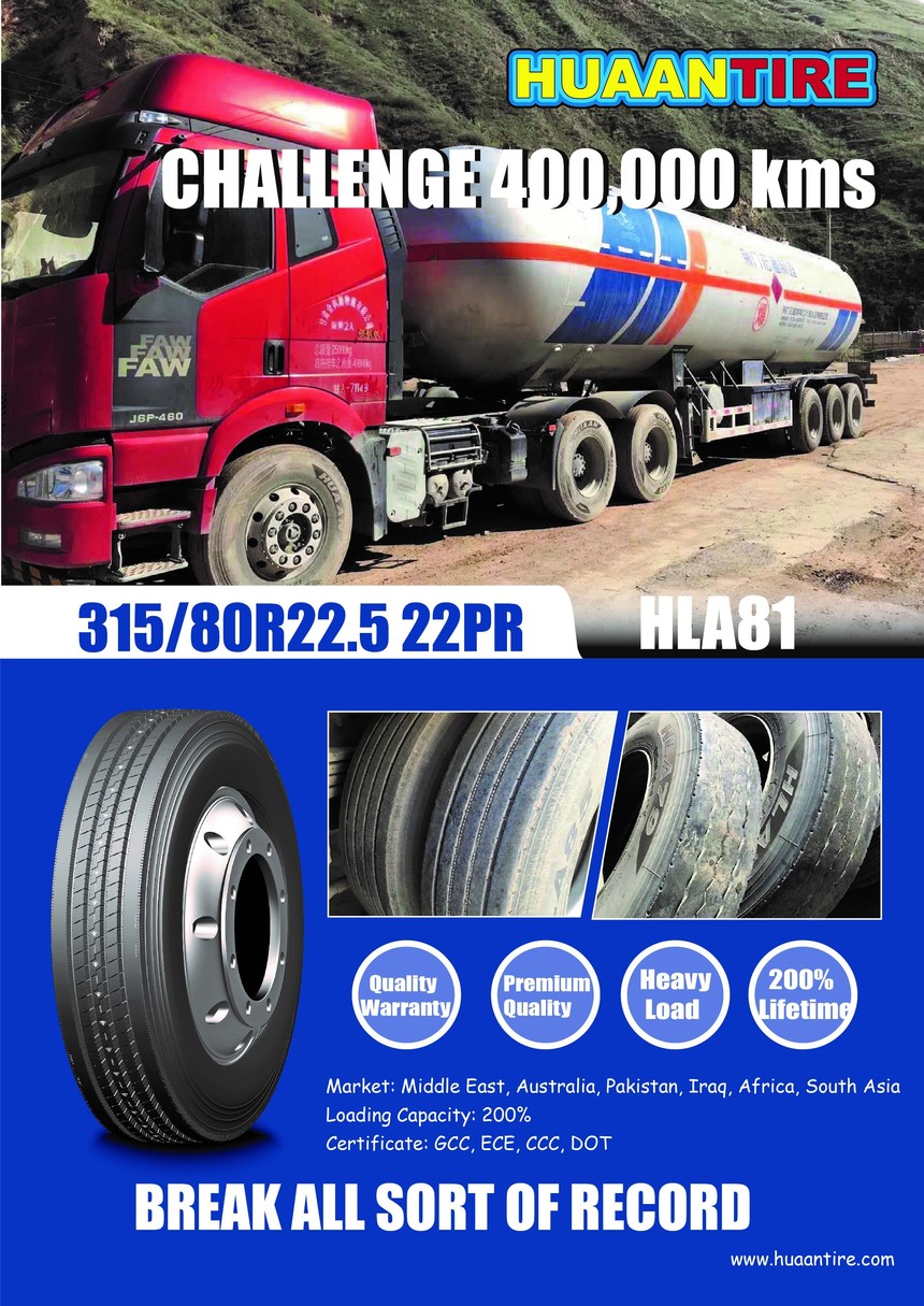 Huaan tire 315/80R22.5 HLA81 22PR 