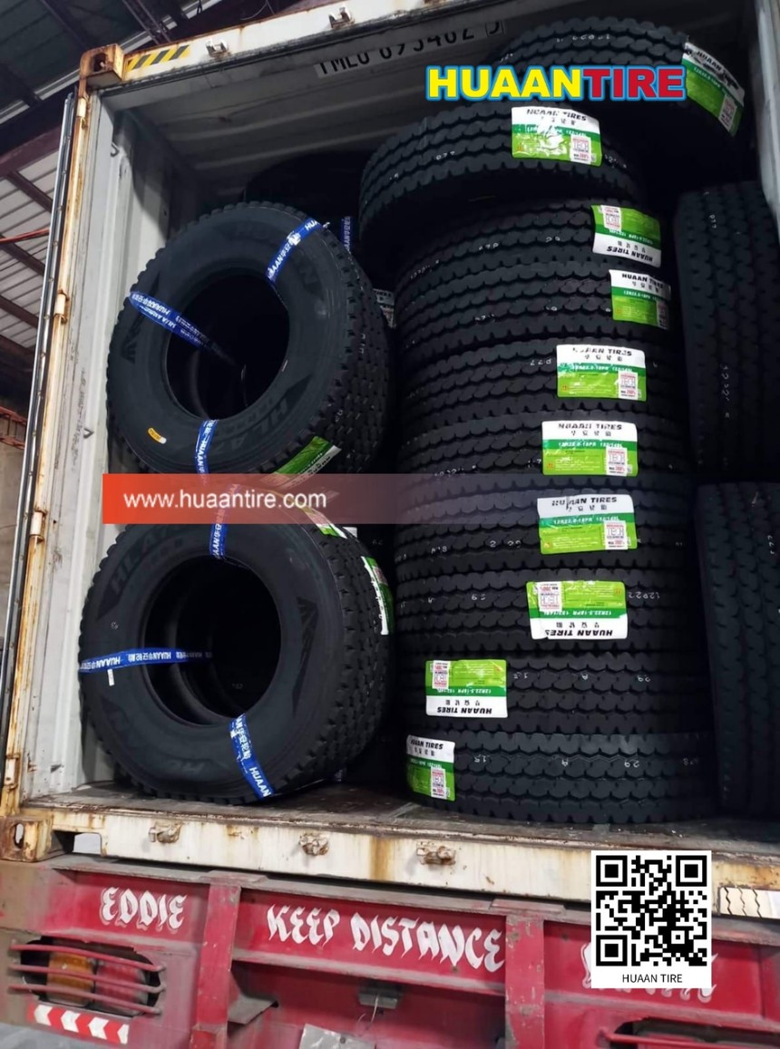 Huaan tire HLA78 in customer's warehouse