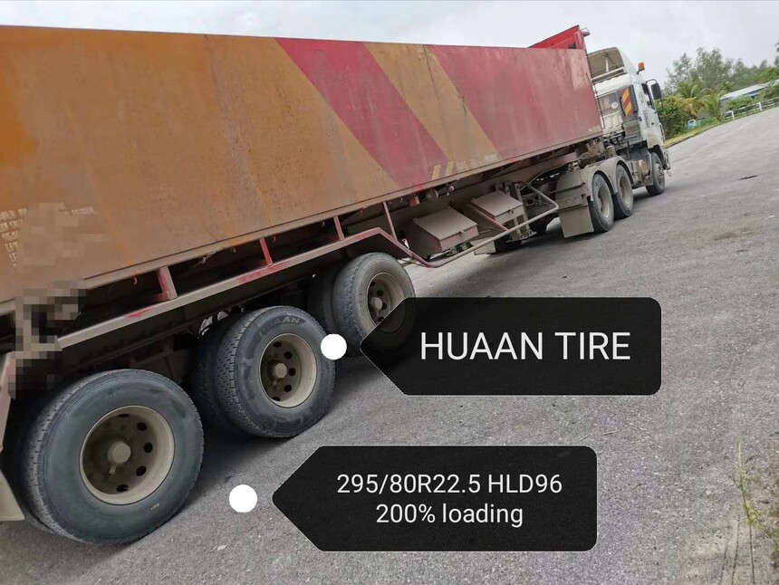 Huaan tire HRD96 Application in a big size dumper